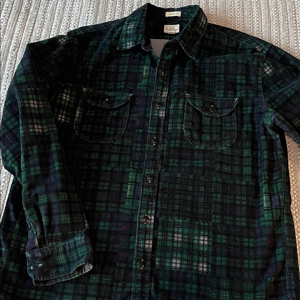 JCrew Plaid Corduroy Shirt
